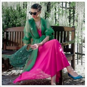 ❤️ZARA ORGANZA TRENCH COAT GREEN JACKET